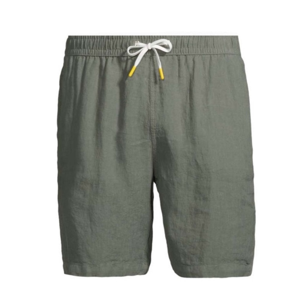 Hartford Linen Long Swim Trunk Shorts Size XXL NWT Khaki Green